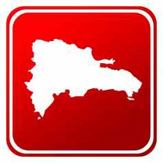 多米尼加共和国红色的地图按钮