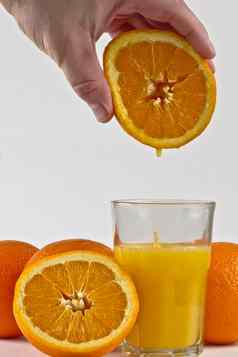 橙色汁滴玻璃橙色水果