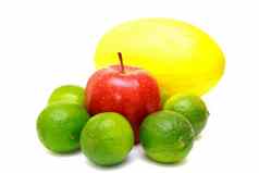 色彩斑斓的水果瓜laime苹果