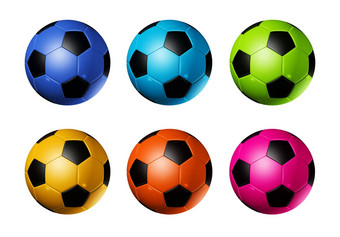 彩色的足球足球球
