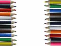 彩色的铅笔蜡笔用粉笔写