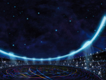 体育运动的地方网站体育场颜色行蓝色的星星空间背景
