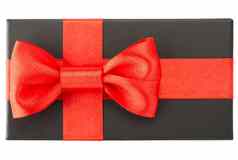 黑色的礼物盒子红色的弓