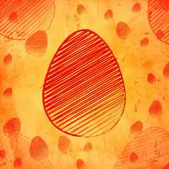 橙色复活节蛋黄色的纸背景鸡蛋