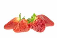 多汁的草莓孤立的白色