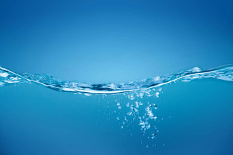 水波溅水波清洁蓝色的水