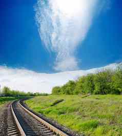 铁路地平线绿色景观