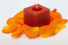 播放过花瓣orange-rose芳香蜡烛