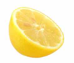 片新鲜的黄色的柠檬