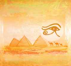 埃及符号金字塔传统的荷露斯眼睛象征