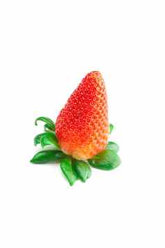 大多汁的红色的成熟的草莓孤立的白色