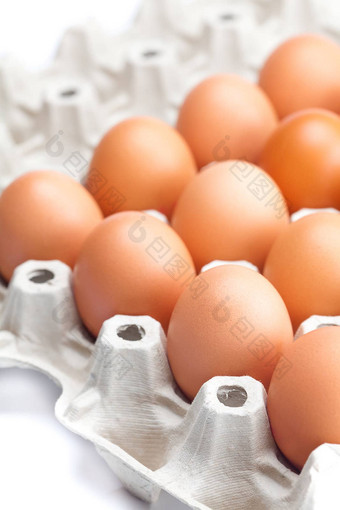鸡蛋包孤立的白色