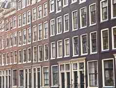 视图典型的荷兰房子阿姆斯特丹荷兰