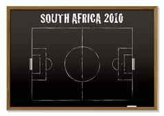 足球黑板上南非洲