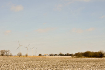 印第安纳州风涡轮机农场背景