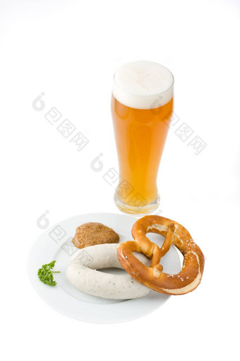 巴伐利亚白色香肠<strong>小麦啤酒</strong>椒盐卷饼