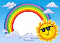 彩虹框架太阳太阳镜
