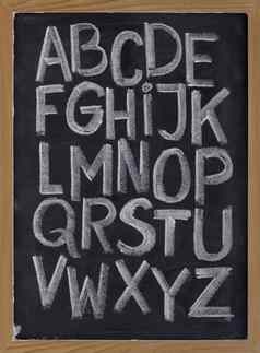 英语字母黑板上