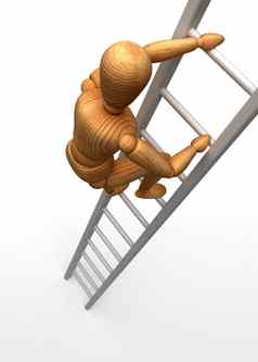 人体模型攀爬楼梯