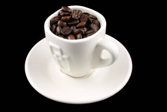 咖啡杯咖啡豆子