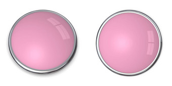 按钮固体粉红色的罗斯