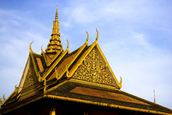屋顶柬埔寨皇家宫建筑
