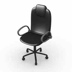 办公室椅子黑色的皮革