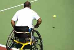 轮椅子网球禁用人但