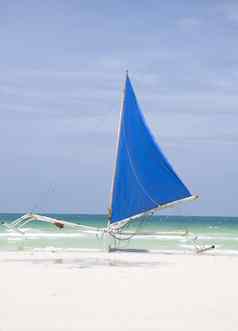 帆船海滩长滩岛菲律宾
