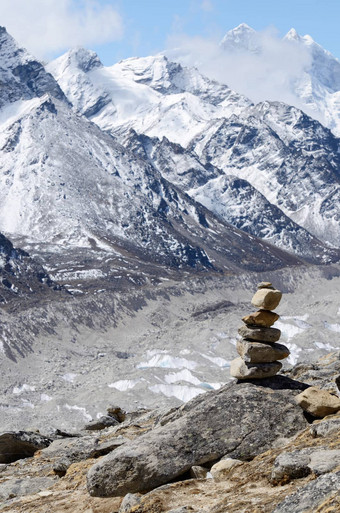 石头标记昆布地区喜马拉雅山脉尼泊尔