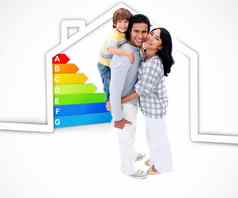微笑家庭站房子插图能源评级图形