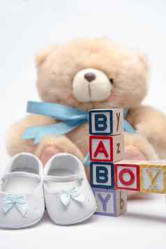 块拼写婴儿男孩泰迪婴儿鞋子