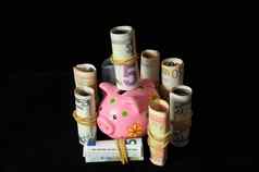 粉红色的猪小猪银行