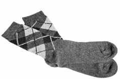冬天温暖的袜子模式灰色的