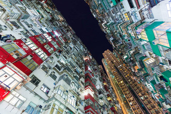 过度拥挤的住宅建筑在香港香港