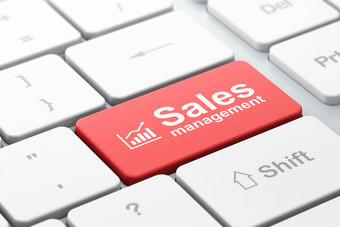 市场营销概念增长图销售管理电脑