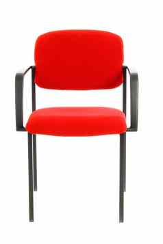 红色的办公室椅子孤立的白色