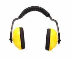 黄色的工作保护耳机