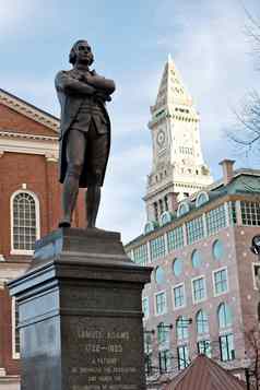 撒母耳亚当斯雕像波士顿