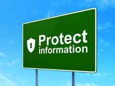 安全概念保护信息盾锁眼路标志背景