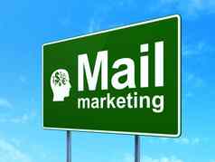 市场营销概念邮件市场营销头金融象征路标志背景