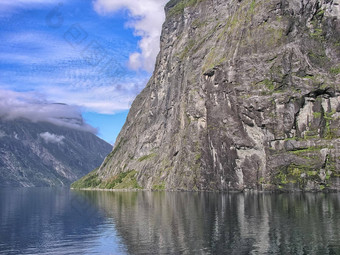 美丽的景观盖郎厄尔峡湾峡湾挪威