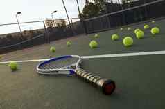 网球球网拍空网球法院