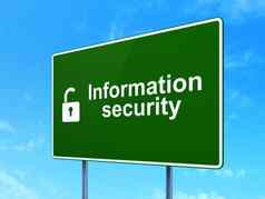 安全概念信息安全打开挂锁路标志背景