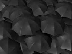 集团黑色的雨伞
