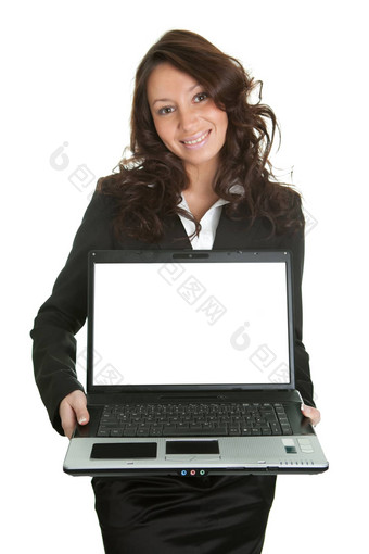 业务女人<strong>展示</strong>laptopn