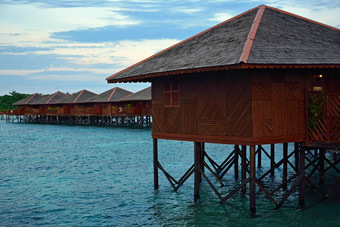 高跷房子Sipadan马布岛度假胜地马来西亚