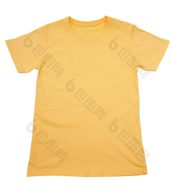 黄色的t恤孤立的白色