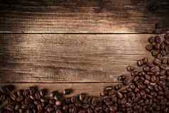 咖啡豆子木纹理背景