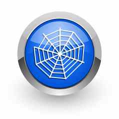 蜘蛛网络蓝色的光滑的网络图标